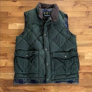 Men’s Olive Green Down Barbour Vest